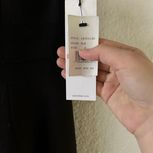 NWT Calvin Klein Classic Little Black Midi Dress Sz 2 LBD Cocktail Formal - Picture 2 of 13